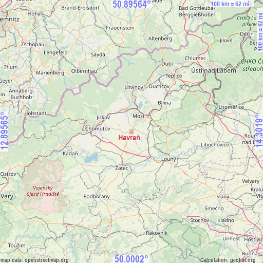 Havraň on map