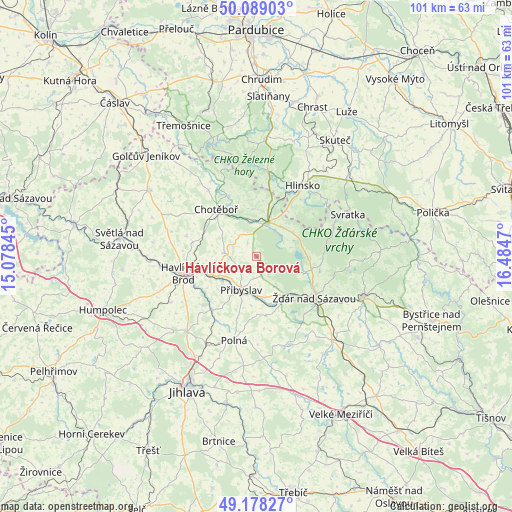 Havlíčkova Borová on map