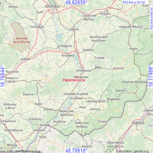 Halenkovice on map