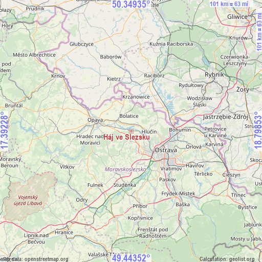 Háj ve Slezsku on map