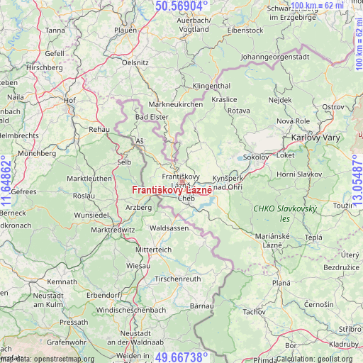 Františkovy Lázně on map