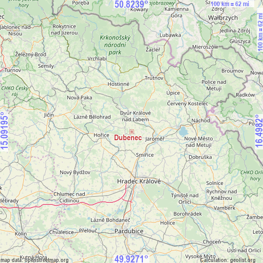 Dubenec on map