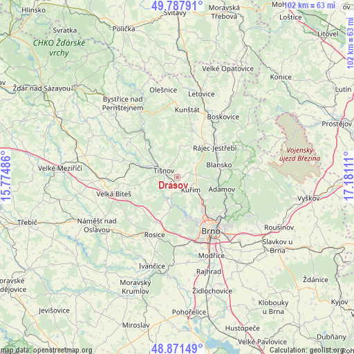 Drásov on map