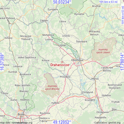 Drahanovice on map