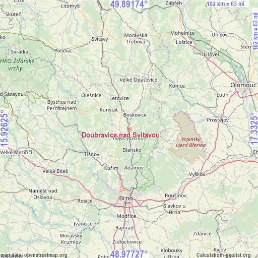 Doubravice nad Svitavou on map