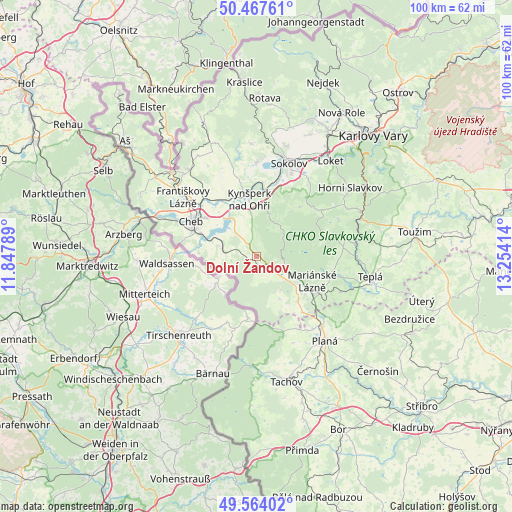 Dolní Žandov on map