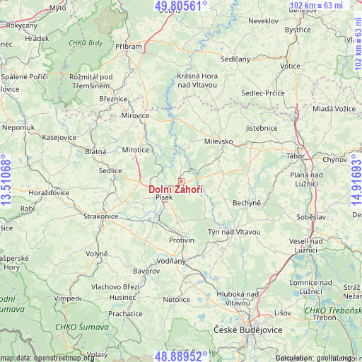 Dolní Záhoří on map
