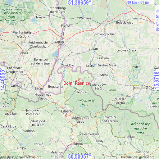 Dolní Řasnice on map
