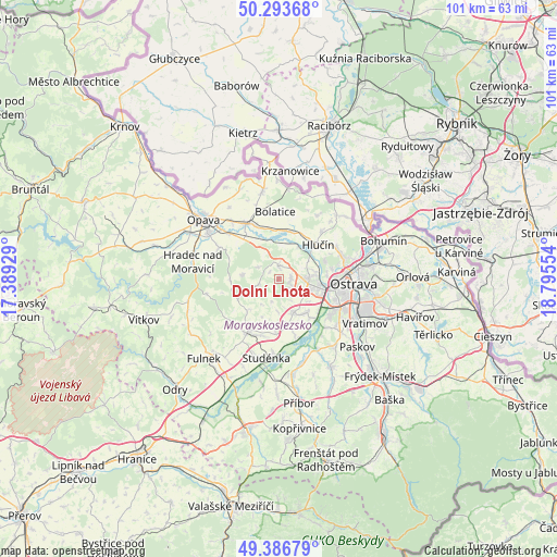 Dolní Lhota on map