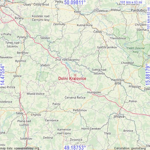 Dolní Kralovice on map