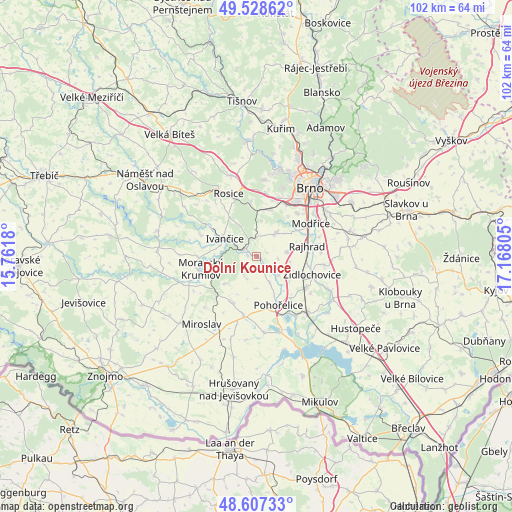 Dolní Kounice on map