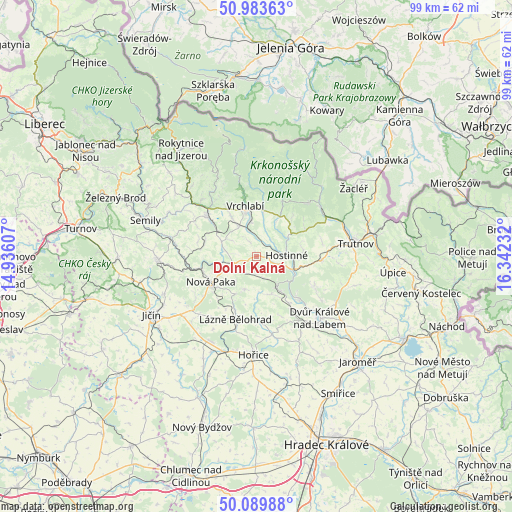 Dolní Kalná on map
