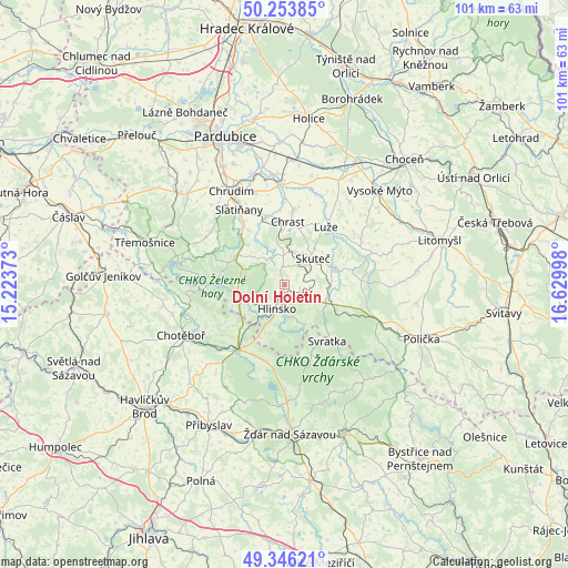 Dolní Holetín on map