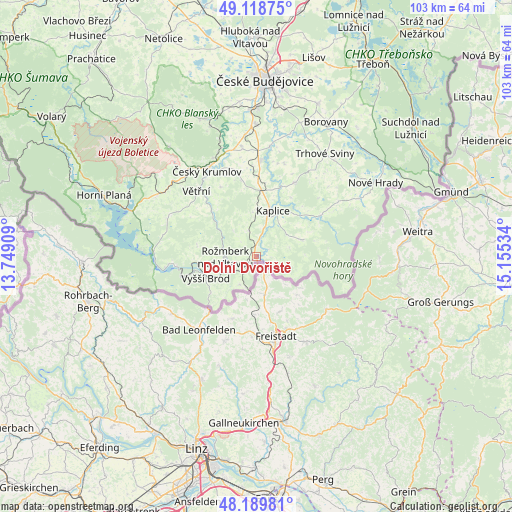 Dolní Dvořiště on map