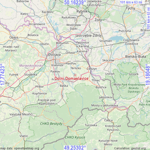 Dolní Domaslavice on map
