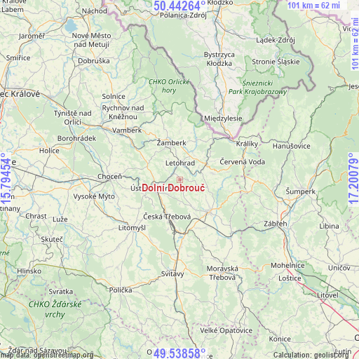 Dolní Dobrouč on map