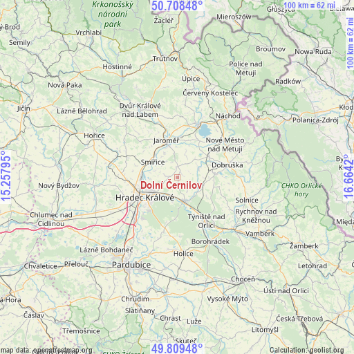 Dolní Černilov on map