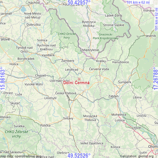 Dolní Čermná on map