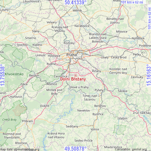 Dolní Břežany on map