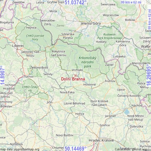 Dolní Branná on map