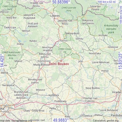 Dolní Bousov on map