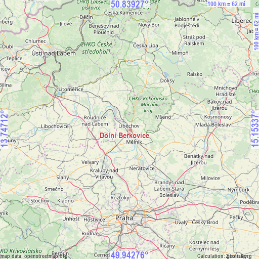 Dolní Beřkovice on map
