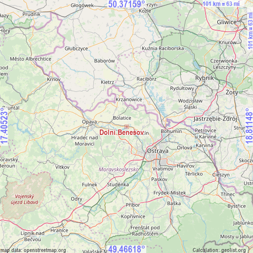 Dolní Benešov on map