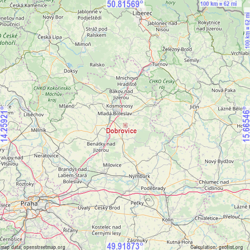 Dobrovice on map