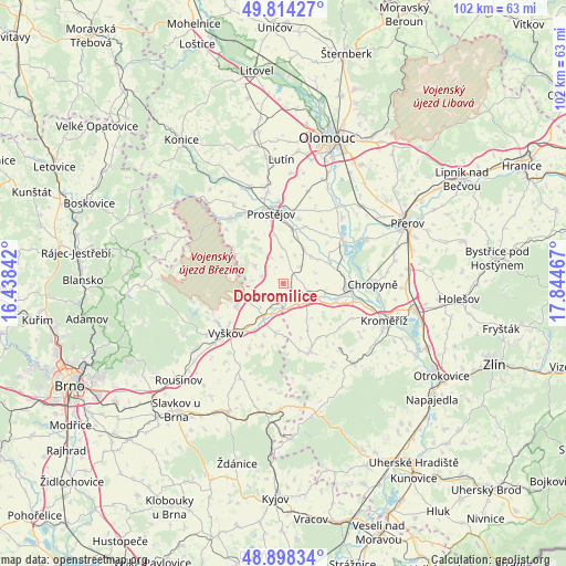 Dobromilice on map