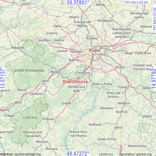 Dobřichovice on map