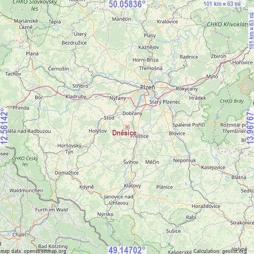 Dněsice on map