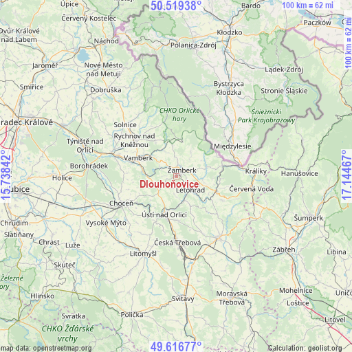 Dlouhoňovice on map