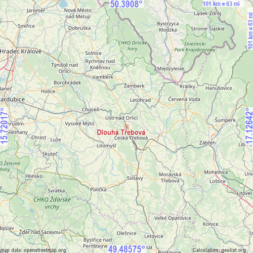 Dlouhá Třebová on map