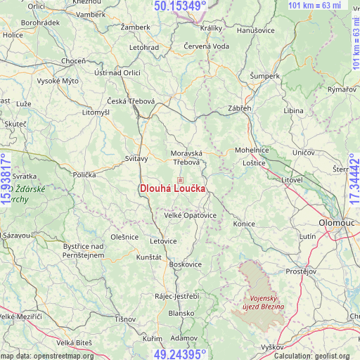 Dlouhá Loučka on map