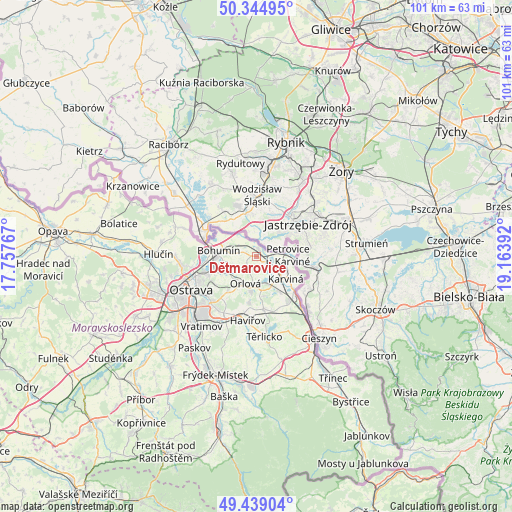 Dětmarovice on map