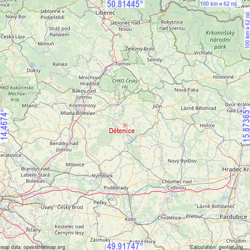 Dětenice on map