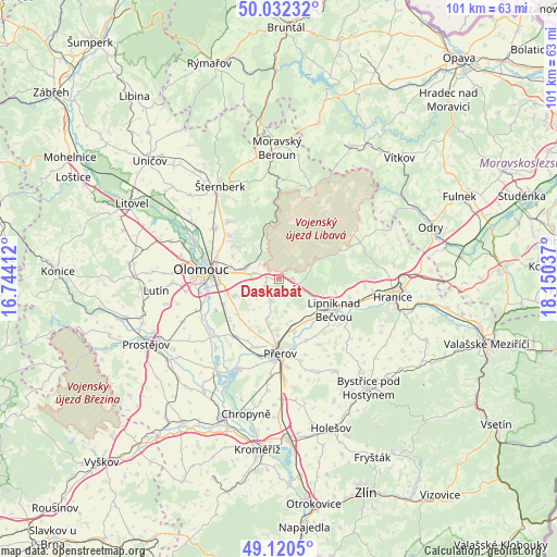 Daskabát on map