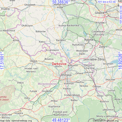 Darkovice on map