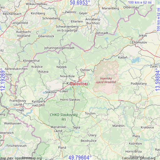 Dalovice on map