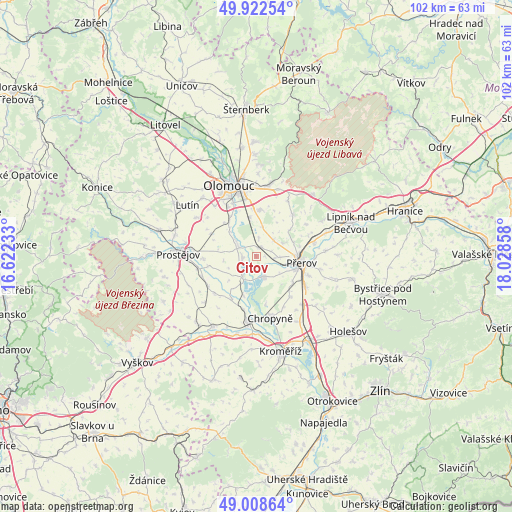 Citov on map