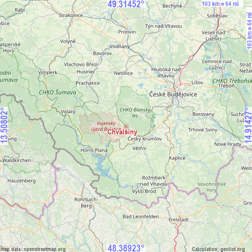 Chvalšiny on map