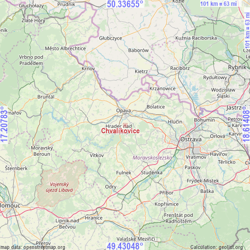 Chvalíkovice on map
