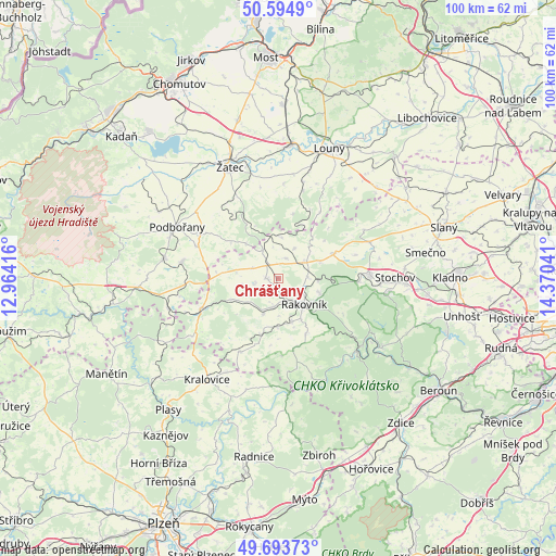 Chrášťany on map