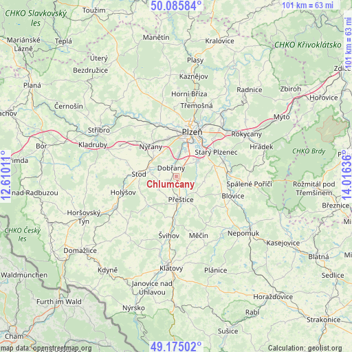 Chlumčany on map