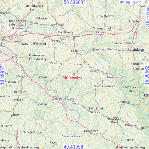 Chlístovice on map