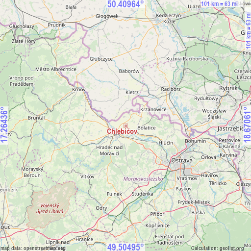 Chlebičov on map