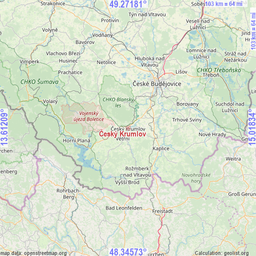 Český Krumlov on map