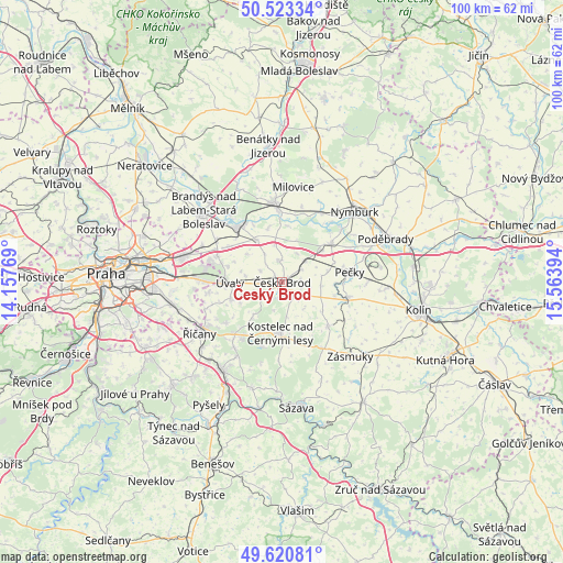 Český Brod on map