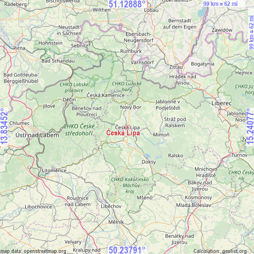 Česká Lípa on map