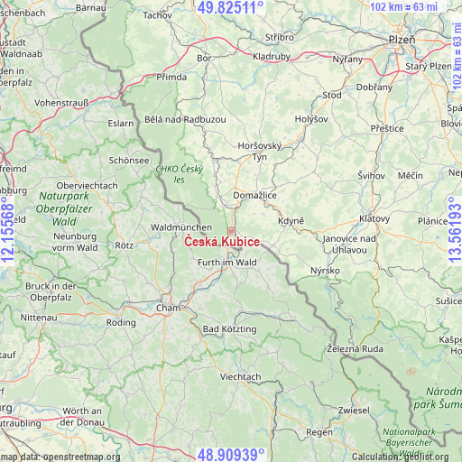 Česká Kubice on map